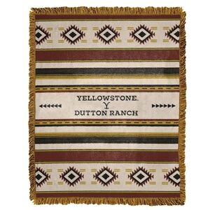NWT - Northwest Yellowstone Woven Jacquard Throw Blanket, Montana Tribal